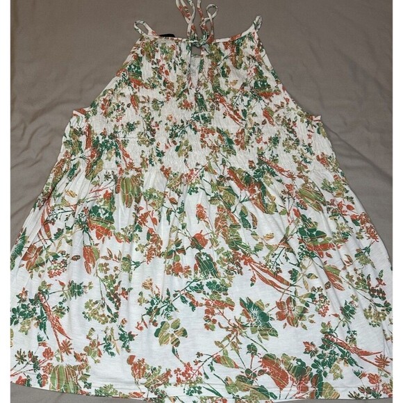 Calvin Klein Jeans Womens top Size Large white floral stretch designer top - Picture 5 of 7